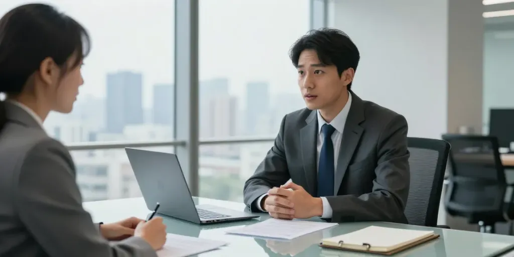 goodtam investigation consultation in modern office with client and investigator