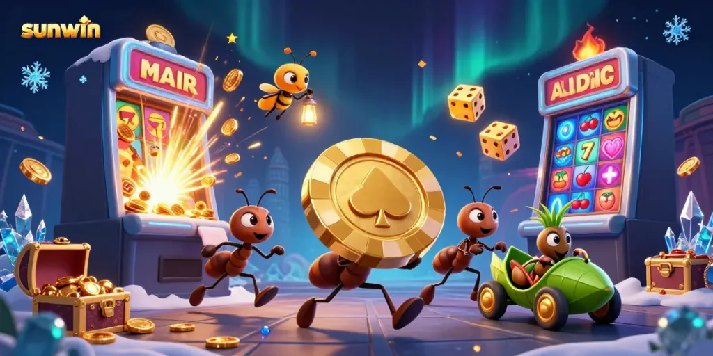 Sunwin highlights a team of ants on a heist, capturing the essence of fun and excitement in online gambling.