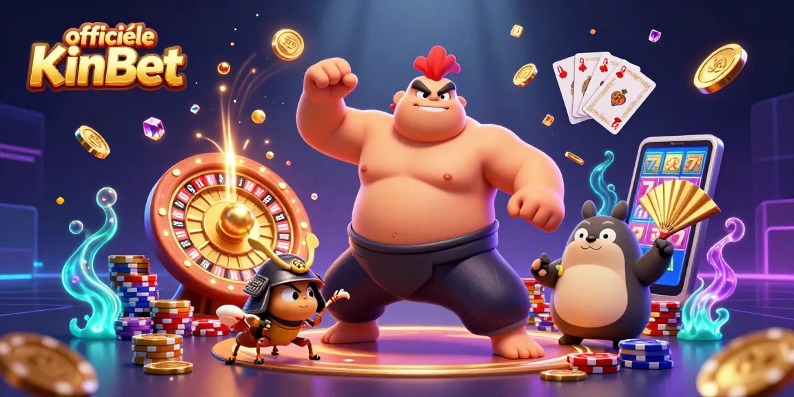 Engage with the excitement of officiële KinBet in a vibrant casino scene filled with colorful characters and dynamic gaming elements.